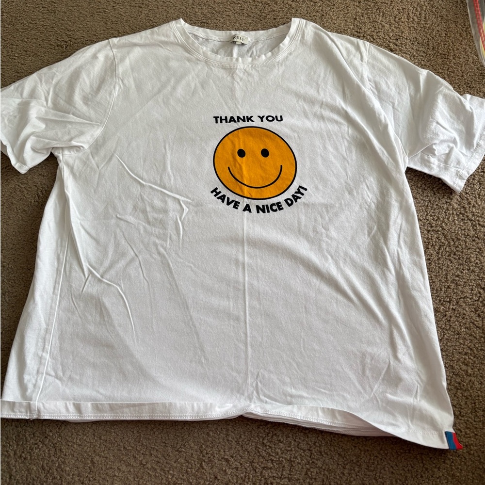 White Smiley Face  T-Shirt